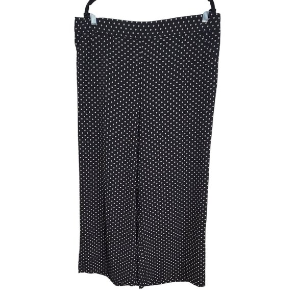 Max Studio NWT  Wide Leg Black‎ & White Dots Pull-on Pants Size 1X - Picture 1 of 11